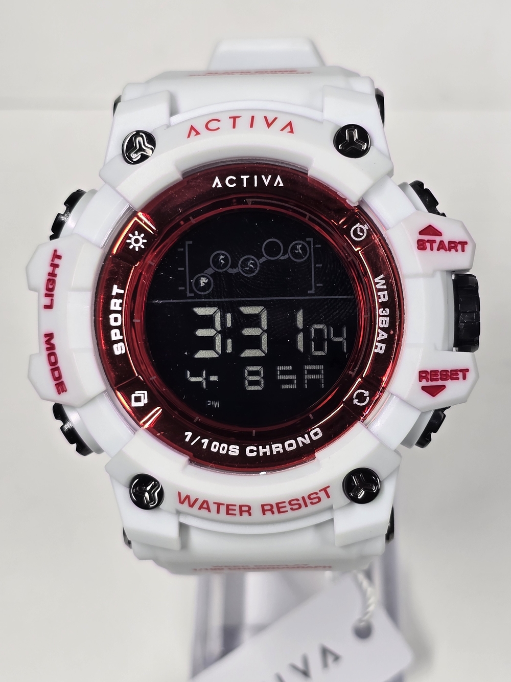 Activa Summit X Invicta Unisex Digital Watch 50mm. White/Red (ACW8082-016)
